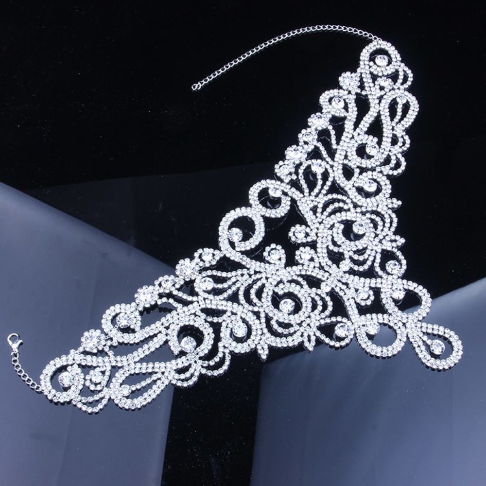 Fashion Rhinestone Bib Collars Crystal Choker Necklace Wedding for Women Jewelry - Picture 7 of 8